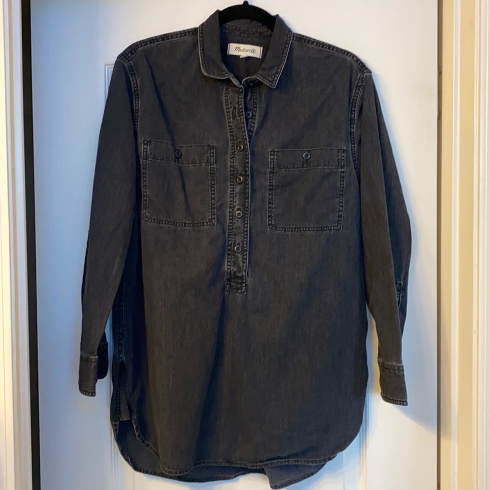Madewell black denim tunic
